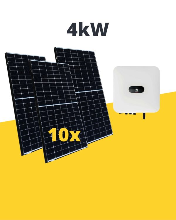 4kW solárny systém, fotovoltaika na rodinný dom, solárne panely na výrobu elektrickej energie pre domácnosti s meničom napätia